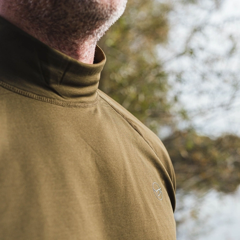 Korda Mock Neck Thermal LS Shirts Dark Olive